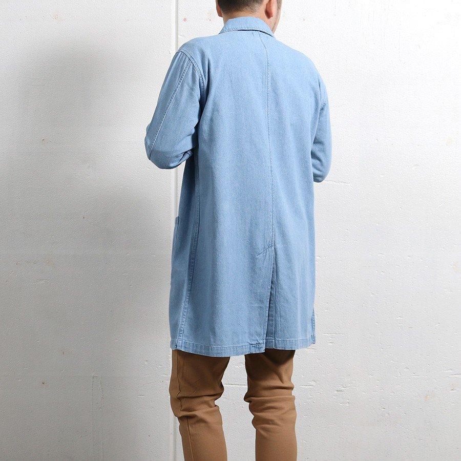 コート メンズ デニム ショップコート スプリングコート アウター 春 ステンカラー 宅配便