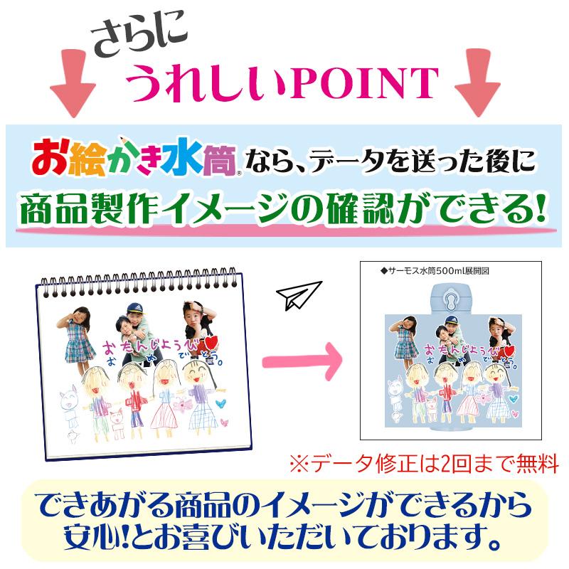 LINEで送るだけ サーモス 写真入り  父の日 母の日 敬老の日 誕生日 プレゼント 祖父 祖母 お絵かき 水筒 500ml オリジナルボトルの画像