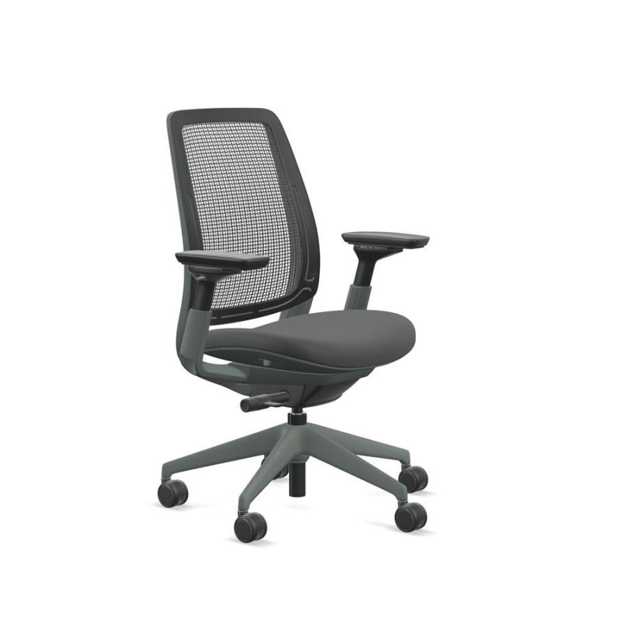 Steelcase スチールケース / Series2（シリーズ2） / プラスチックエアバック仕様 / 可動肘 / スターリングダークレーム / 張地：NewBlack