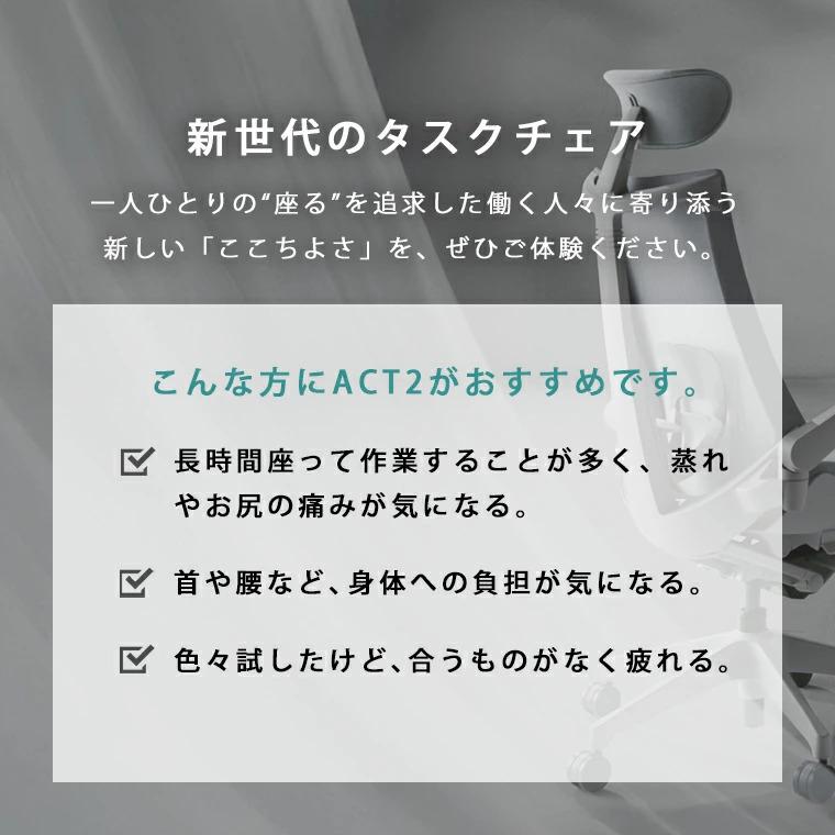 ITOKI　アクト2　Act2　可動肘　ランバーサポートあり　クロスヘッド　テクスチャードファブリック　樹脂脚　メッシュバック　ウレタンキャスター_3