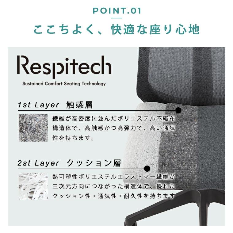 ITOKI　アクト2　Act2　可動肘　ランバーサポートあり　クロスヘッド　テクスチャードファブリック　樹脂脚　メッシュバック　ウレタンキャスター_4