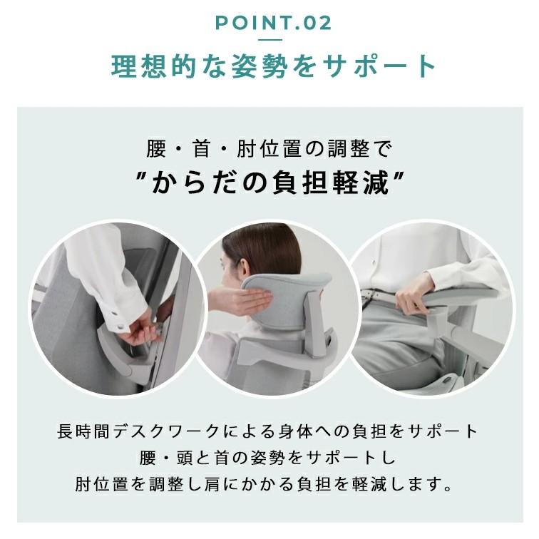 ITOKI　アクト2　Act2　可動肘　ランバーサポートあり　クロスヘッド　テクスチャードファブリック　樹脂脚　メッシュバック　ウレタンキャスター_6