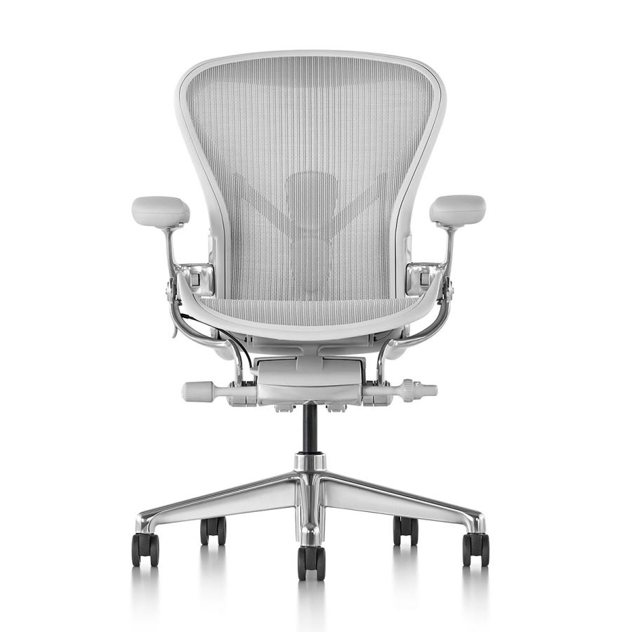 HermanMiller アーロンチェア リマスタード A B C ミネラルフレーム ポリッシュドアルミニウムベース ポスチャーフィットSLフル装備 アームパッド：ビニール_3