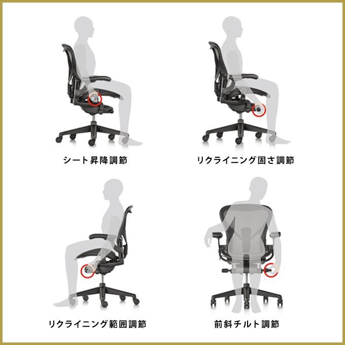 アーロンチェア リマスタード  HermanMiller A/B/C サイズ グラファイトフレーム グラファイトベース ポスチャーフィットSLフル装備 標準キャスターの画像