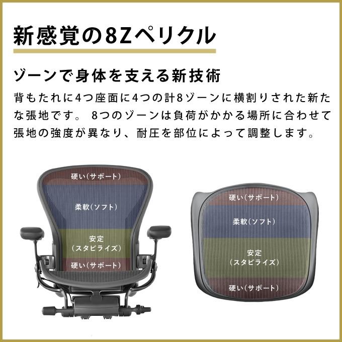 アーロンチェア リマスタード  HermanMiller A/B/C サイズ グラファイトフレーム グラファイトベース ポスチャーフィットSLフル装備 標準キャスター｜of9｜06