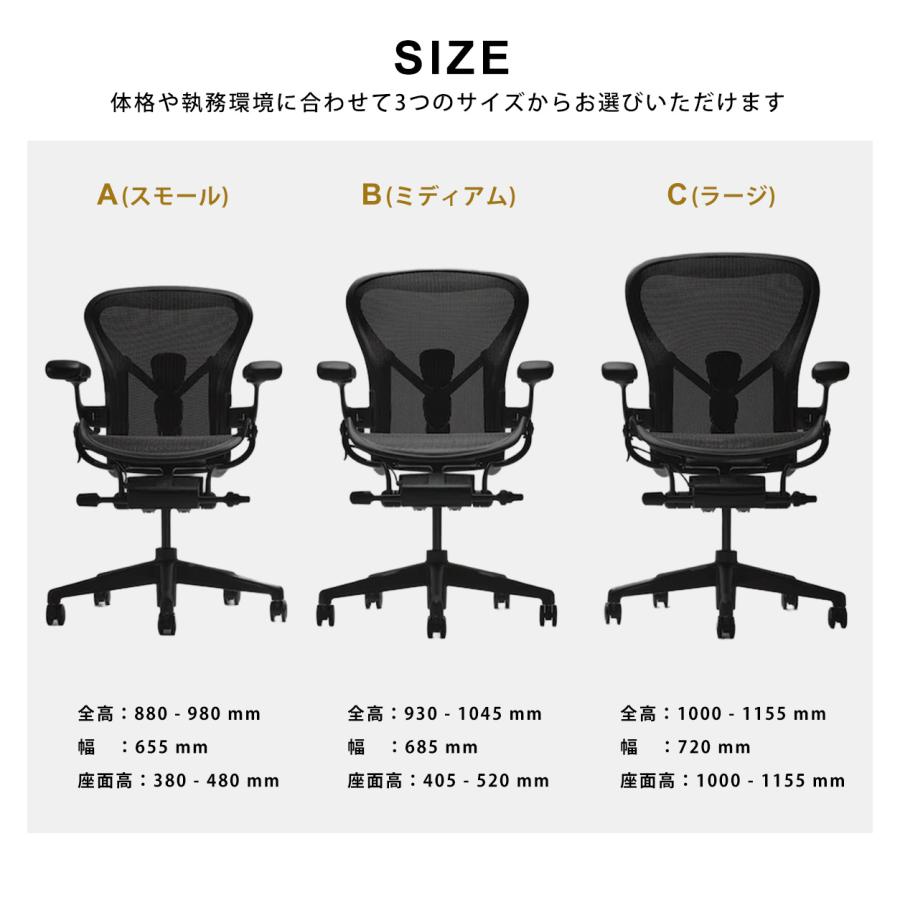 アーロンチェア リマスタード  HermanMiller A/B/C サイズ グラファイト オニキス ナイトフォール ジャスパー ポスチャーフィットSLフル装備 各種選択可能 | Herman Miller | 09