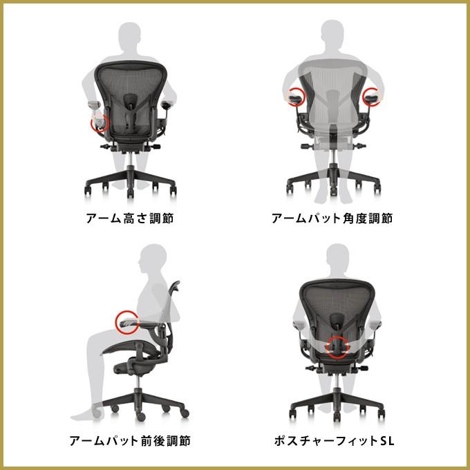 アーロンチェア リマスタード ポスチャーフィットSLフル装備 Bサイズ カーボンフレーム サテンカーボンベース DC1キャスター Herman Miller（ハーマンミラー） アーロンチェア リマスタード A/B/C