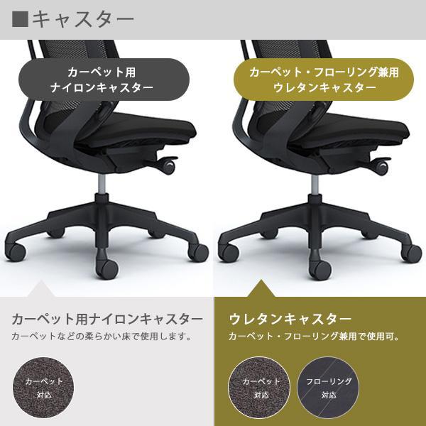 オカムラ シルフィー（sylphy）／可動ヘッド／背：メッシュ／アジャストアーム／ランバー：有／樹脂脚／ボディ：ブラック or ホワイト／ナイロンキャスター | シルフィー | 06