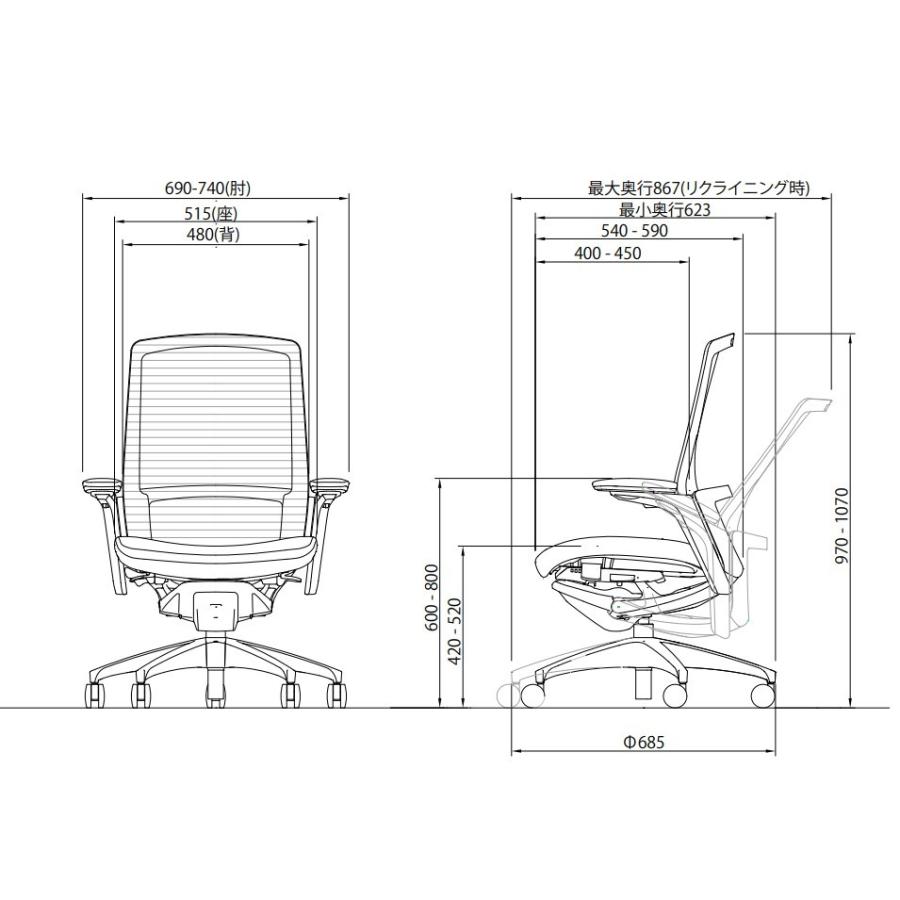 OKAMURA オカムラ / Finora（フィノラ） / エクストラハイバック / アジャストアーム / ハンガー：無 / ランバーサポート：有　RVCP | フィノラ | 09