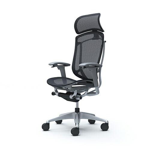 オカムラ コンテッサ セコンダ／エクストラハイバック(大型固定ヘッドレスト)／座メッシュ or クッション／可動肘／シルバーフレーム／グレー or ブラックボディ | コンテッサ | 04