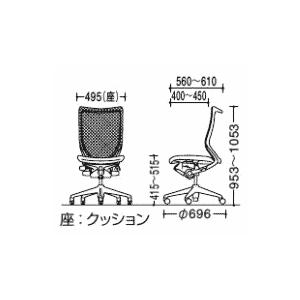オカムラ バロン / 肘掛なし / 座面：クッション / ハイバック / フレーム：シルバー /EGP | バロン（オカムラ） | 01