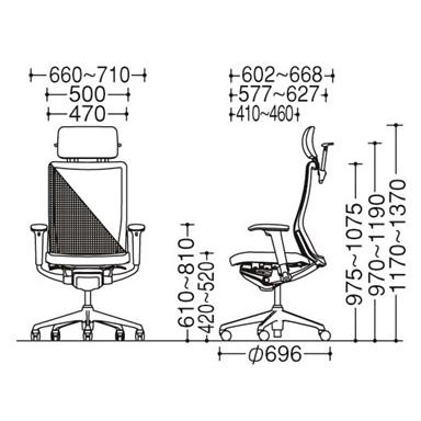 オカムラ コーラル（choral） エクストラハイバック / 背クッション / 可動肘 / フレームカラーシルバー / ランバー付 / ソフトキャスター仕様 | コーラル | 02