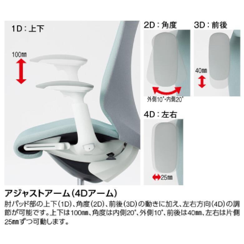 オカムラ  スフィア／エクストラハイバック／固定ヘッド／座面奥行調整あり／可動肘／ボディ・脚カラー：選択／背・座カラー：リネット／ホローキャスター | オカムラ | 07