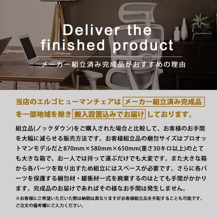 メーカー組立済完成品　エルゴヒューマン プロ2 オットマン内蔵型 ラチェット式 オットマン高さ調節タイプ Ergohuman EHP2-LPL ハイタイプ 家財便・梱包材回収有 | エルゴヒューマン | 13
