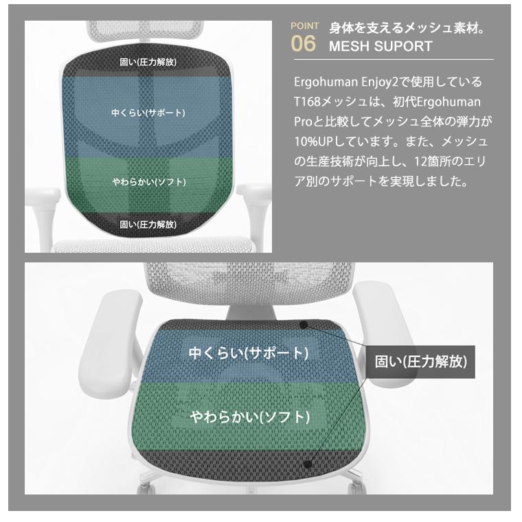 【送料込み】エルゴヒューマン エンジョイ enjoy エルゴヒューマン（Ergohuman） エンジョイ2 ランバーサポート付