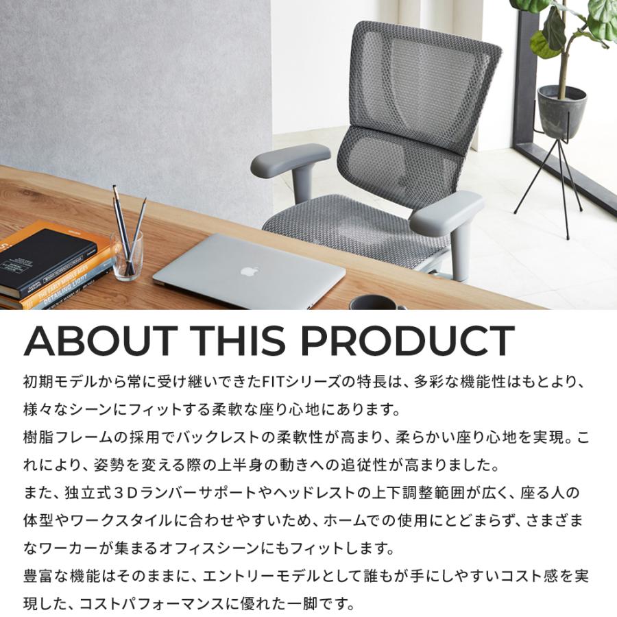 25/5発売新モデル 【お客様組立品・在庫品即納】エルゴヒューマン フィット セレクト （Ergohuman Fit2 Select）アームレスト有 オフィスチェア | エルゴヒューマン | 04