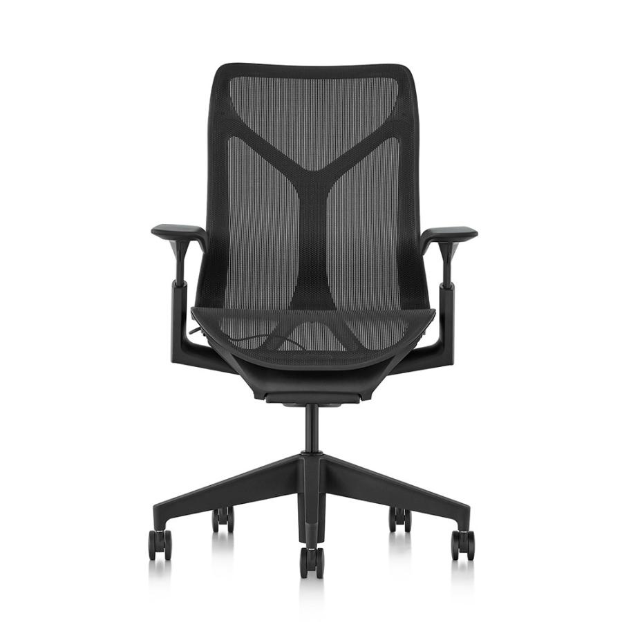 Herman Miller コズムチェア（Cosm）ミドルバック／フレーム＆ベース＆アーム＆張地カラー：グラファイト／ハイトアジャスタブルアーム（高さ調節機能付き）