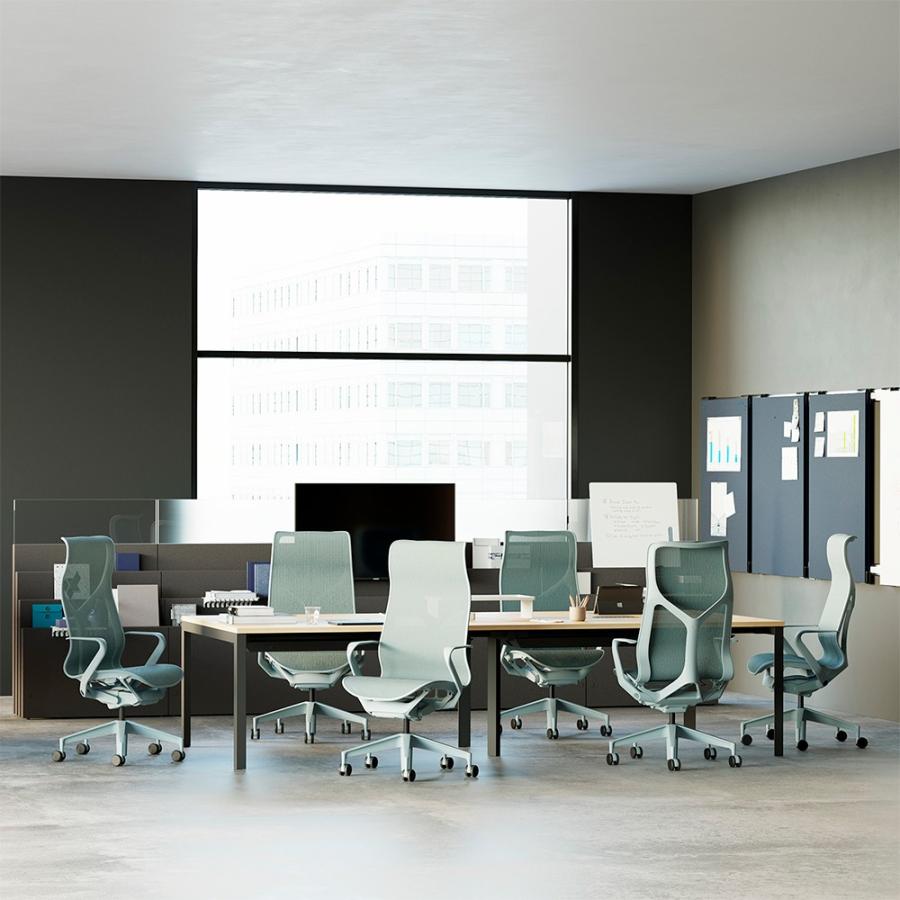 Herman Miller  コズムチェア（Cosm）ハイバック／フレーム＆ベース＆アーム＆シート張地：ディップドインカラーから選択／固定アーム／硬・軟床兼用キャスターの画像