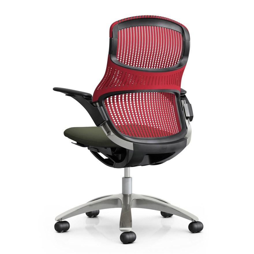 Knoll Genearation（ジェネレーション）ハイトアジャスタブルアーム(高さ調節肘)／ベース：アルミミラー脚／フレームカラー：ダーク(D) 背・座カラー選択 | Knoll（インテリア） | 01