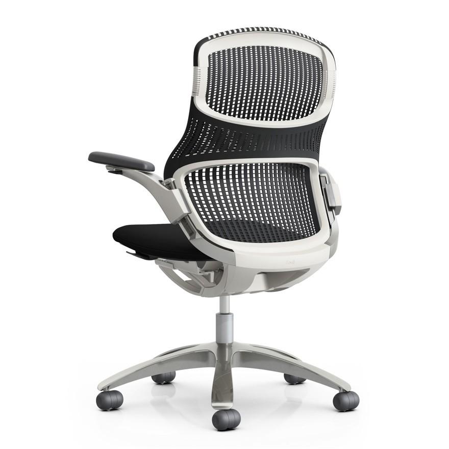 Knoll Genearation（ジェネレーション）／ハイパフォーマンスアームタイプ／アルミミラー脚／フレームカラー：ライト／背カラー：オニキス／座カラー：オニキス | Knoll（インテリア） | 01