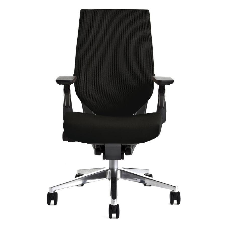 Steelcase  Gesture ジェスチャーチェア/ラップバック/フレーム：ブラック/ベース：ポリッシュ/ランバーサポート付/背シート：3Dニット(シートカラー選択) 完