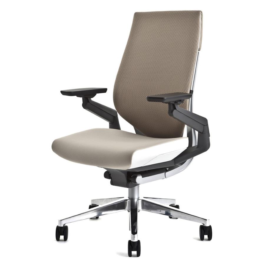 Steelcase Gesture ジェスチャーチェア/ラップバック/フレーム：ライト/ベース：ポリッシュ/ランバーサポート付/背：3Dニット(シートカラー選択) 完成品