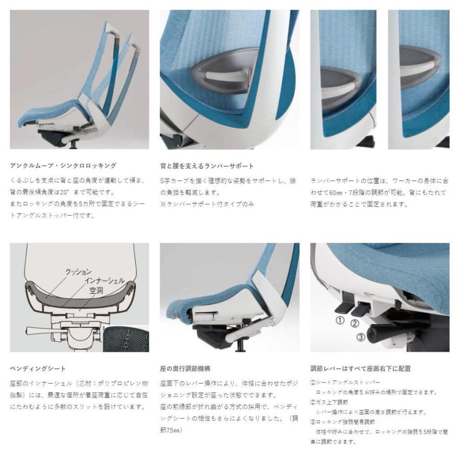 ITOKI ACT（アクト）／テクスチャードクロスバック／ハイバック／アルミ脚／アジャスタブル肘／ランバーサポート有り／ハンガー無し／ナイロンキャスターの画像