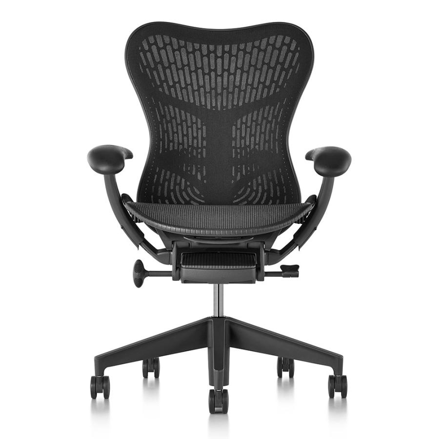 HermanMiller ミラ２チェア（Mirra2）バタフライバック／座面・背もたれカラー：グラファイト（黒）／グラファイトカラーベース／アームパッド：ブラック | Herman Miller | 02