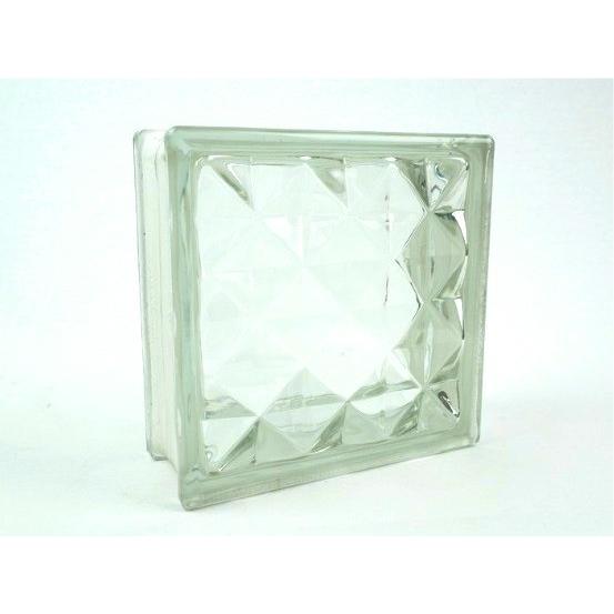 【特価】ガラスブロック 80ｍｍ厚 クリア色ダイヤモンド 輸入品 DIY  オファル オファルトレーディング(1個)｜ofal