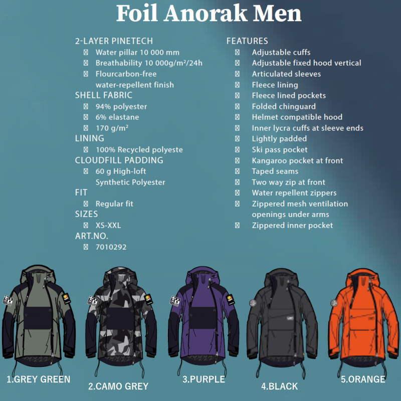 ● CLWR Foil Anorak JKT PURPLE XXLサイズ メンズ スノーボード スキー ジャケット JACKET 23-24 日本正規品｜off-1｜07
