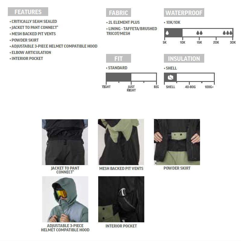 BONFIRE（ボンファイア） ○ BONFIRE BUFFER JACKET CHARCOAL Sサイズ