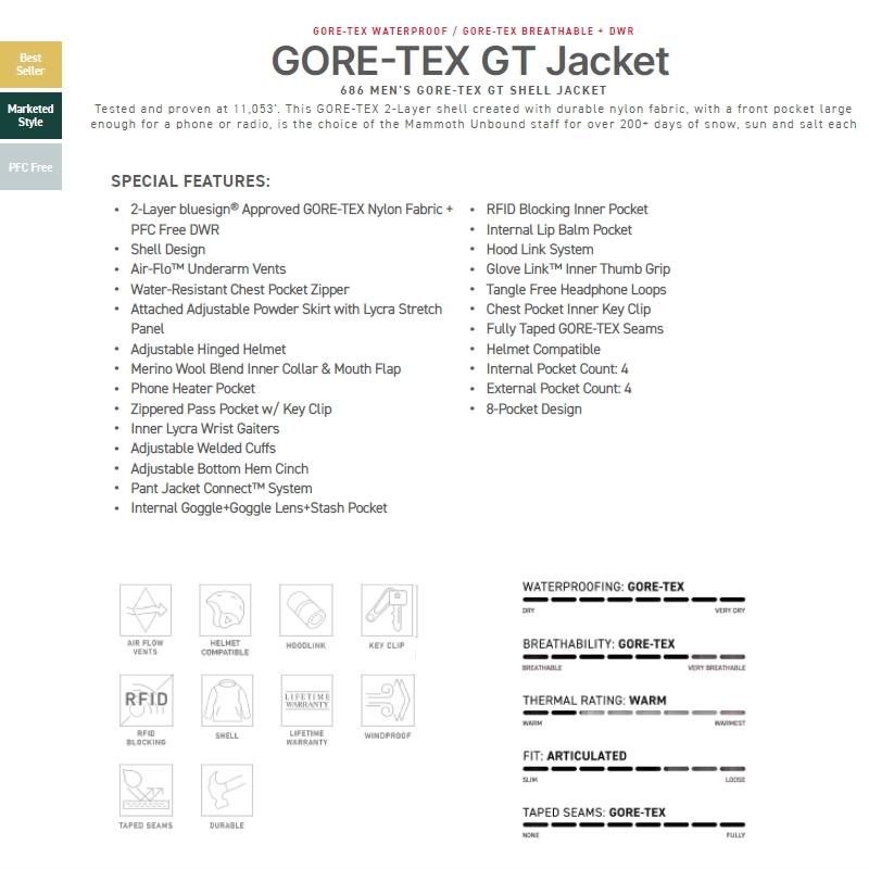 686（シックスエイトシックス） 【アウトレット】24-25 686 GORE-TEX