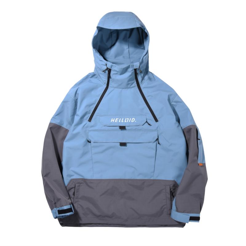 新品未使用HELLOIDアノラック チャコール Lサイズ3レイヤー耐水2万mm ◎ HELLOID ANORAK JACKET BLUE Sサイズ ヘルロイド スノボウェア 3L