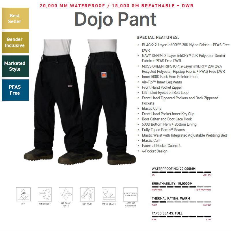 【アウトレット】25-26 686 MENS DOJO SHELL PNT NAVY DENIM Lサイズ メンズ スノーボード スキー スノボウェア パンツ | 686 | 09