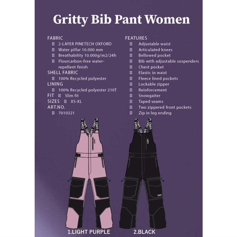 ● CLWR Gritty Bib PNT LIGHT PURPLE Mサイズ レディース スノーボード スキー パンツ PANT ビブパンツ 23-24 日本正規品｜off-1｜06