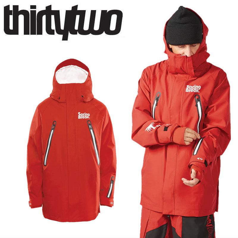 thirtytwo THIRTYTWO SPRINGBREAK PARKA JKT カラー:RED BLACK 23-24