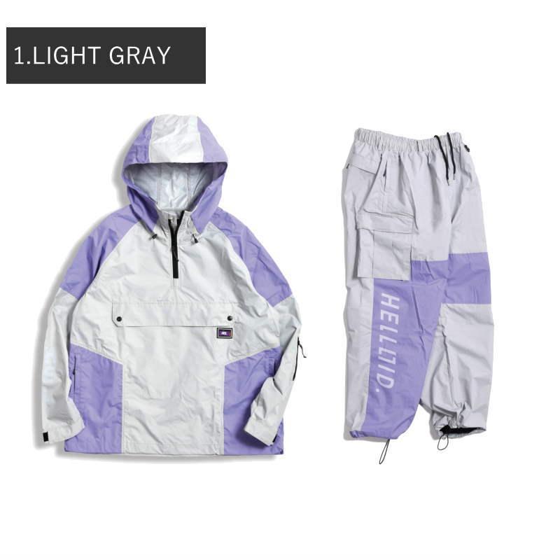 【早期予約商品】23-24 HELLOID 上下セット 23HEL-08 23HEL-09 ANORAK RAGLAN JACKET RIDE PANTS ヘルロイド スノボウェア 3L スリーレイヤー