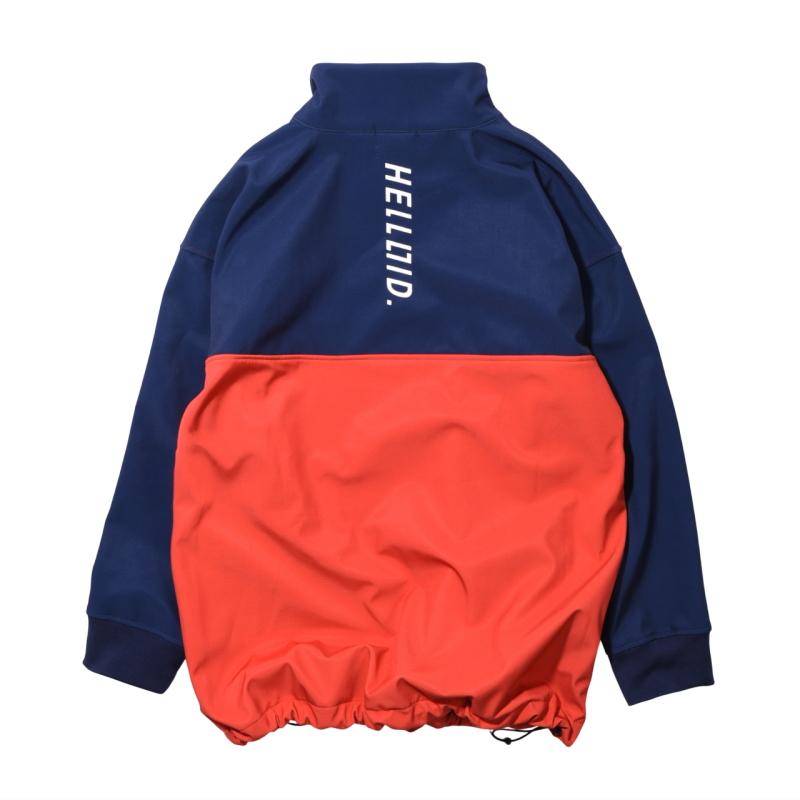 ◎ HELLOID SOFTSHELL HALF ZIP PULLOVER NAVY ORANGE ヘルロイド