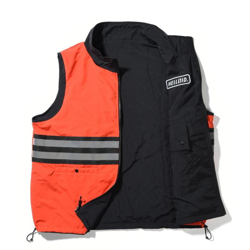 ◎ HELLOID REFLECTIVE REVERSIBLE VEST BLACK ORANGE ヘルロイド