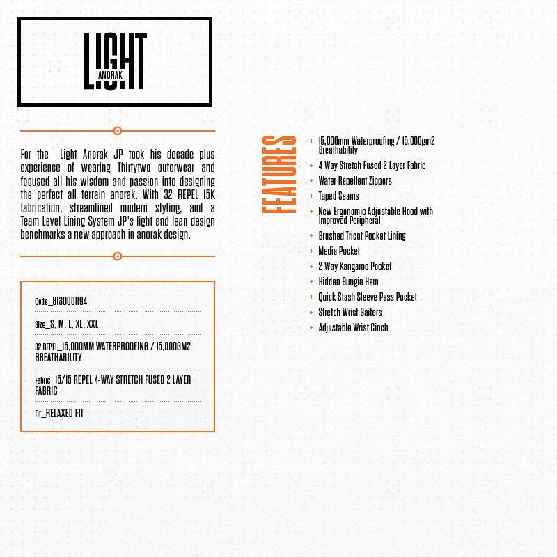 ◎ THIRTYTWO LIGHT ANORAK JACKET サーティーツー スノボウェア スノーボード ライトアノラックジャケット メンズ 24-25 | thirtytwo | 03