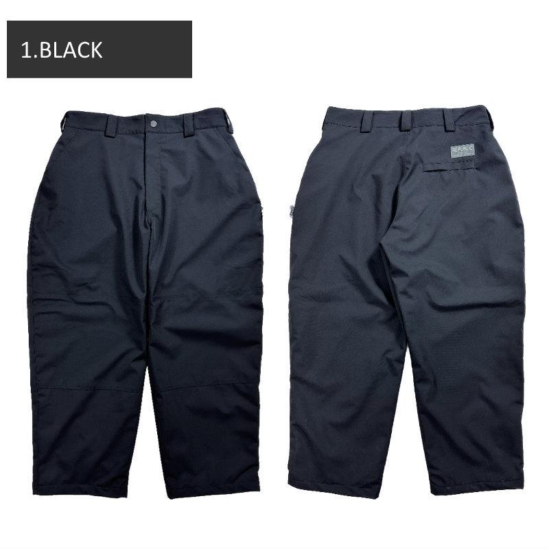 【新品未使用】REPUBLIC&CO DOUBLE KNEE pantsブラック 在庫限り] 24-25 REPUBLIC &CO リパブリック ウェア パンツ