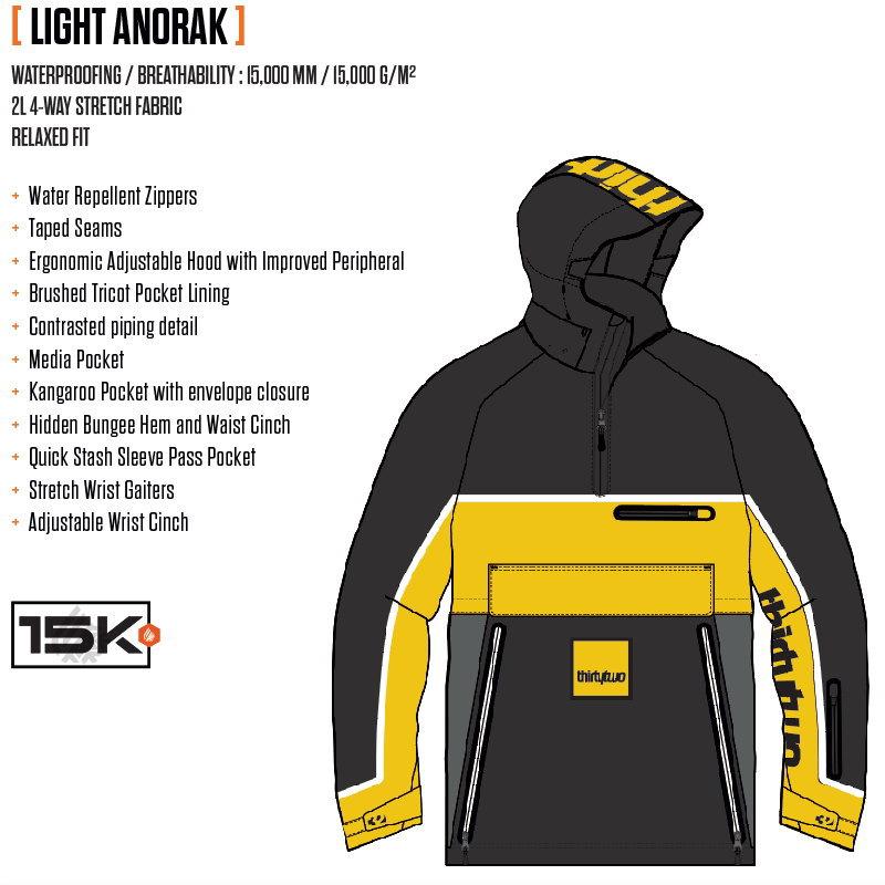 thirtytwo（サーティーツー） 25-26 THIRTYTWO LIGHT ANORAK JACKET