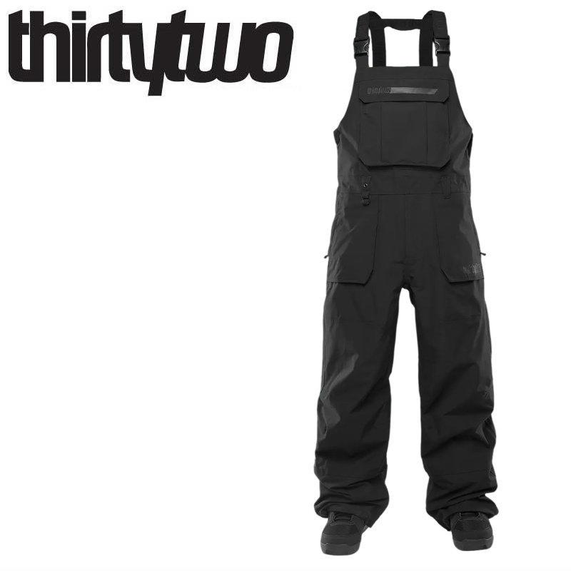 25-26 THIRTYTWO BASEMENT BIB PANT カラー:BLACK サーティツー ビブパンツ PNT メンズ スノーボード スキー スノボウェア ★ 日本正規品 | thirtytwo
