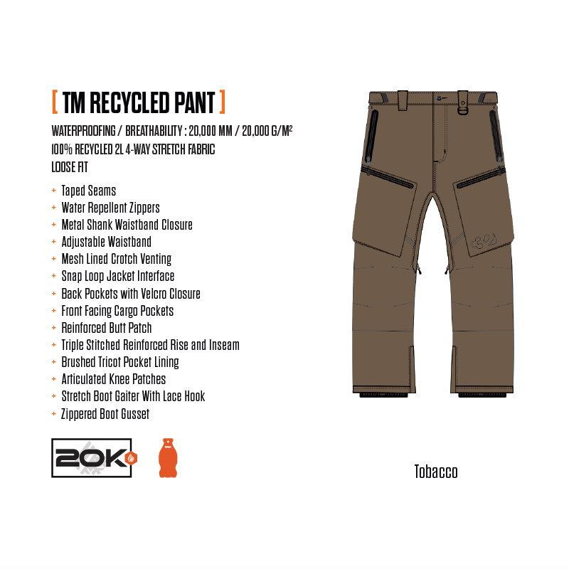 25-26 THIRTYTWO TM RECYCLED PANT カラー:BROWN サーティツー パンツ PNT メンズ スノーボード スキー スノボウェア ★ 日本正規品 | thirtytwo | 03