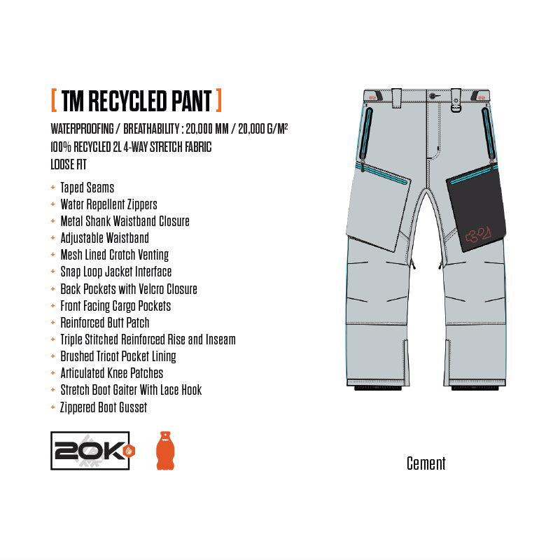 25-26 THIRTYTWO TM RECYCLED PANT カラー:CEMENT サーティツー パンツ PNT メンズ スノーボード スキー スノボウェア ★ 型落ち 旧モデル 日本正規品 | thirtytwo | 07