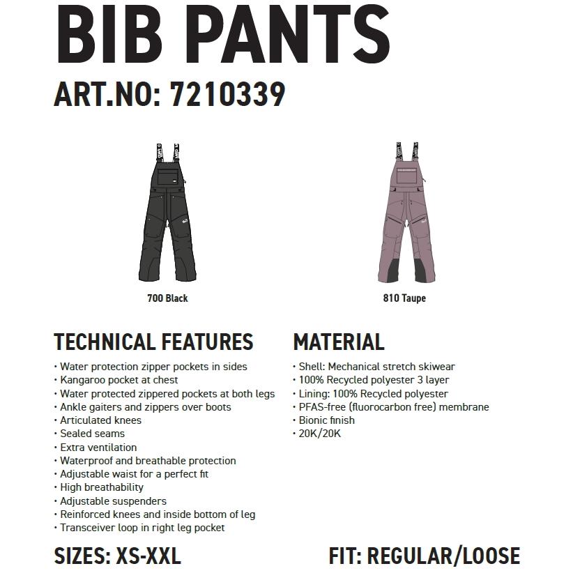 CLWR（カラーウェア） ☆ 25-26 CLWR TRANSFER BIB PANTS カラー:BLACK