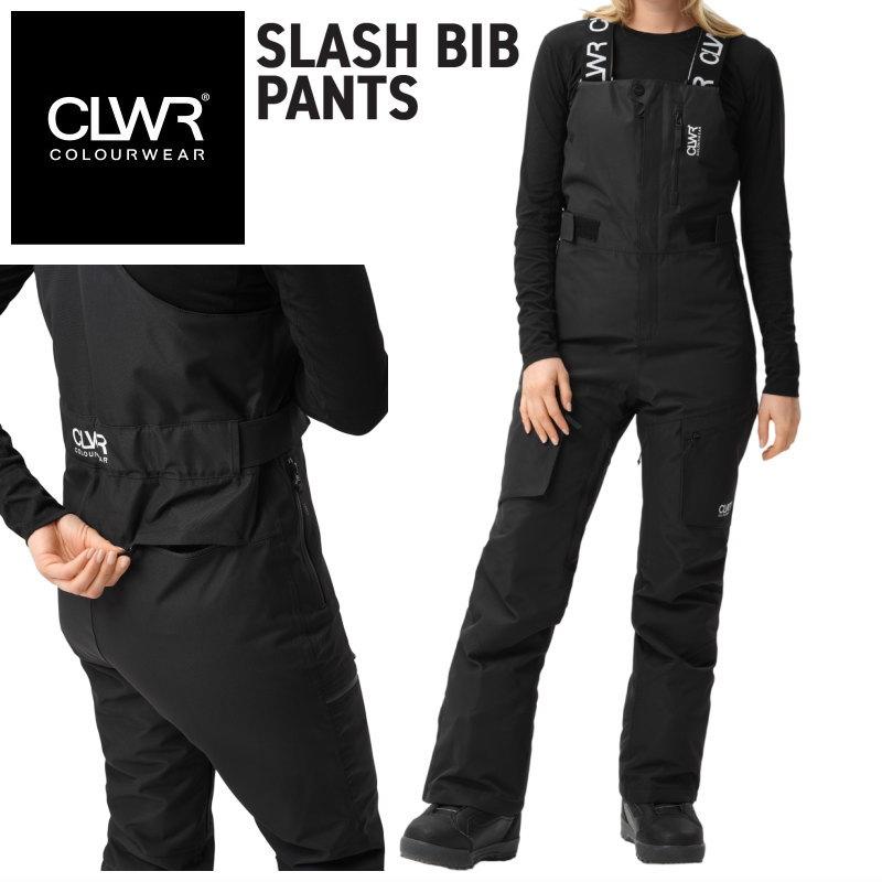 CLWR レディース スノーボードウェア ビブパンツ　Mサイズ ブラック CLWR（カラーウェア） ☆ 25-26 CLWR SLASH BIB PANTS カラー:BLACK