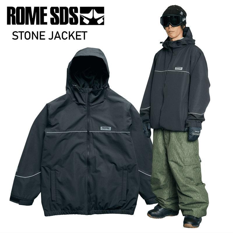 【ROME SDS】スノーボードジャケット メンズ Lサイズ ブラック ROME SDS ☆ 25-26 ROME SDS STONE JACKET BLACK ローム スノボウェア