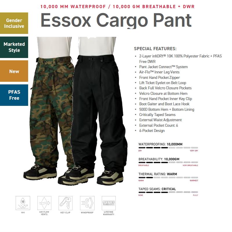 686（シックスエイトシックス） ☆ 25-26 686 ESSOX CARGO PANT BLACK