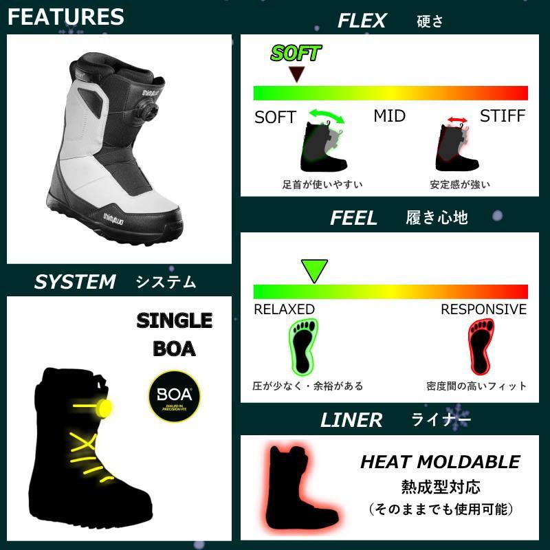 メンズ スノーボードブーツ 25-26 THIRTYTWO SHIFTY BOA カラー:BLACK